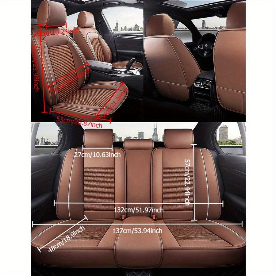 Universal nafas oladigan mato 5-o'rindiqli avtomobil o'rindiqlari qoplamalari barcha ob-havo uchun yopishqoqsiz