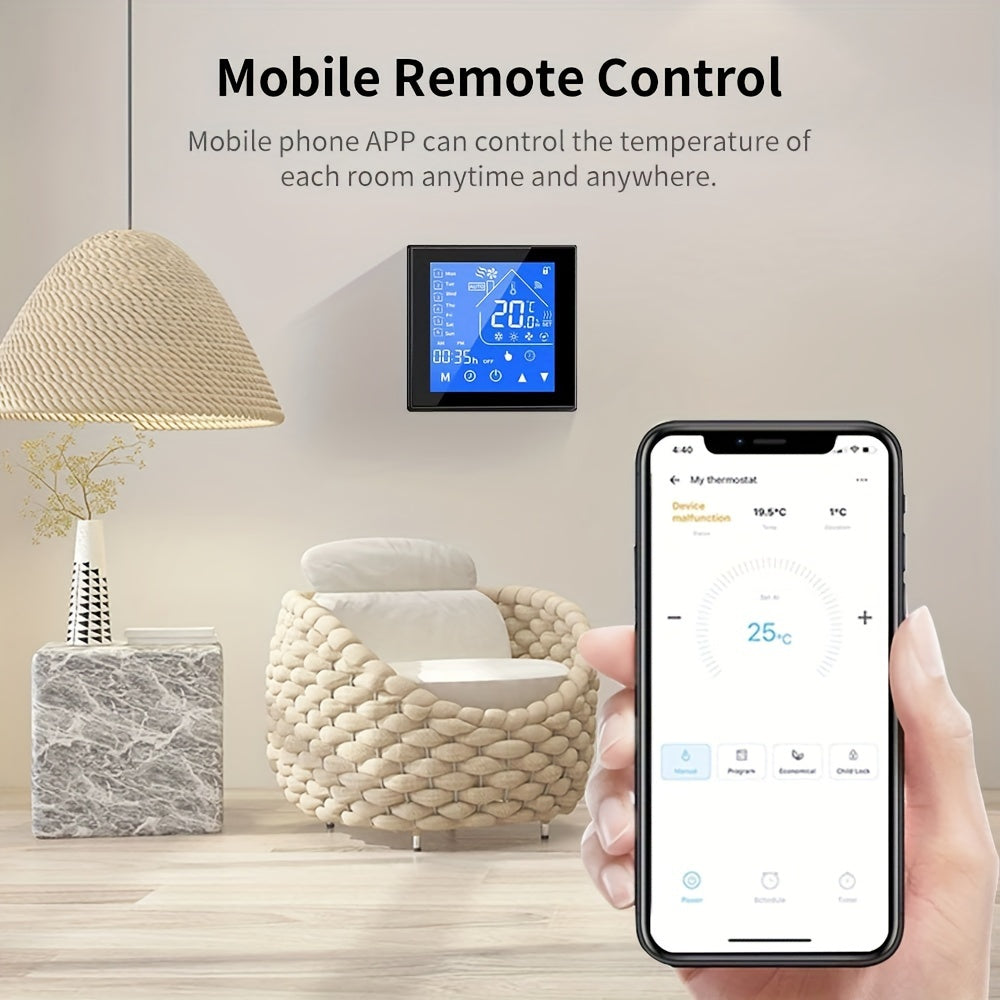 16A WiFi Smart Thermostat for Electric Floor Heating Voice Control Compatible with Google Home and Alexa
