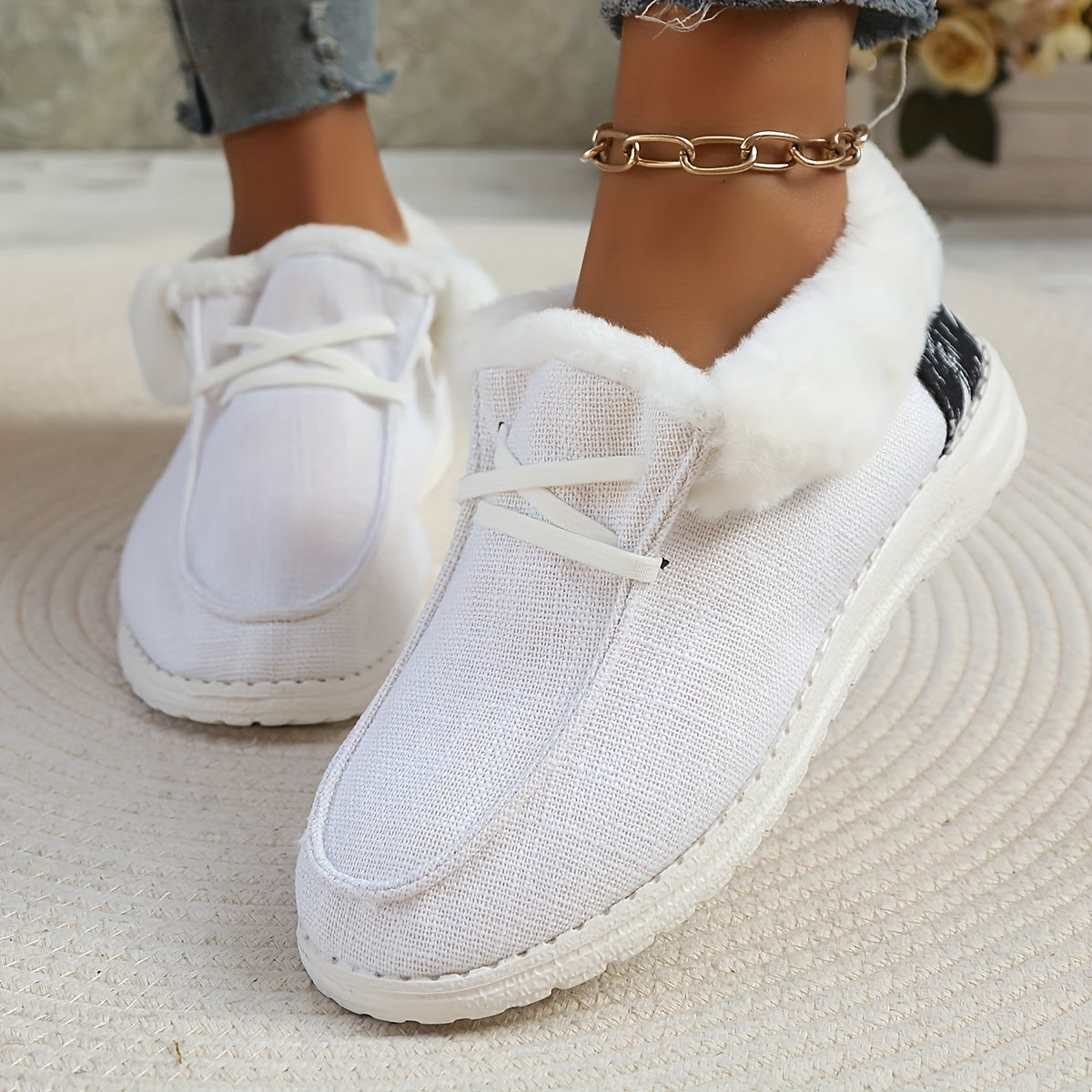 Women's Canvas Shoes Warm Winter Boots Ski Boots