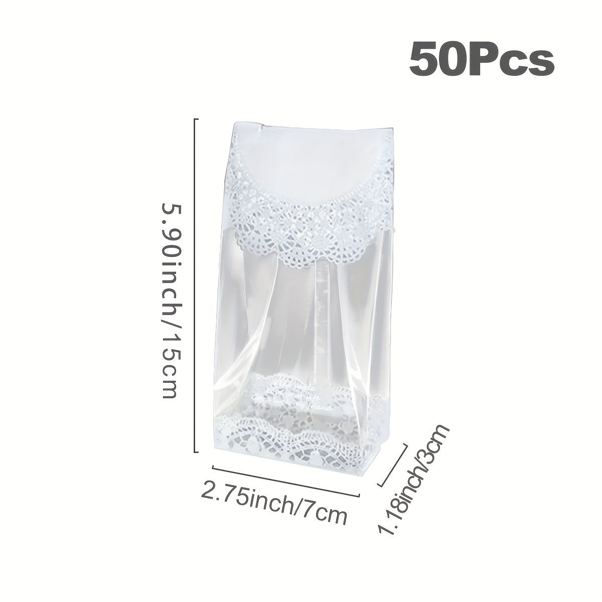 50 Pack Self-Adhesive Cookie Bags for Treats Candy Biscuits Party Favors