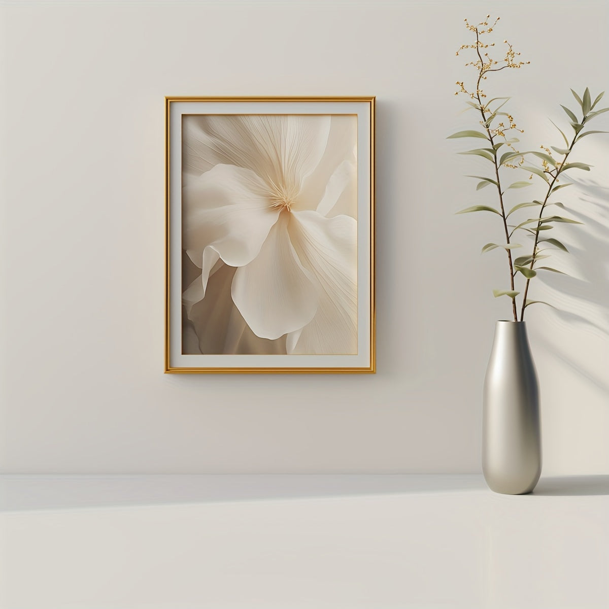 Set of 3 White Peony Flower Wall Art Prints Canvas Modern Minimalist Neutral Decor