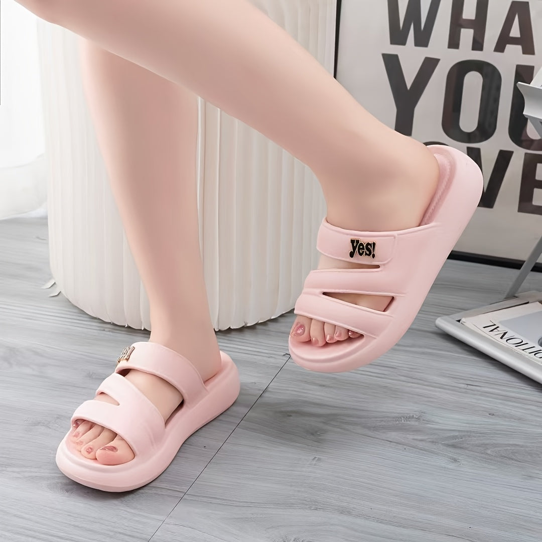 Ayollar uchun oq EVA flip-floplar, sirpanmaydigan, nafas oladigan, kundalik sandallar