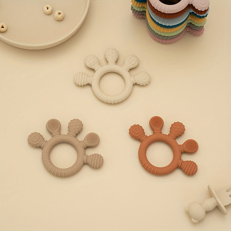 Silicone Teething Toy for Babies 0-3 Years Easy Grip Soft Chew Gift