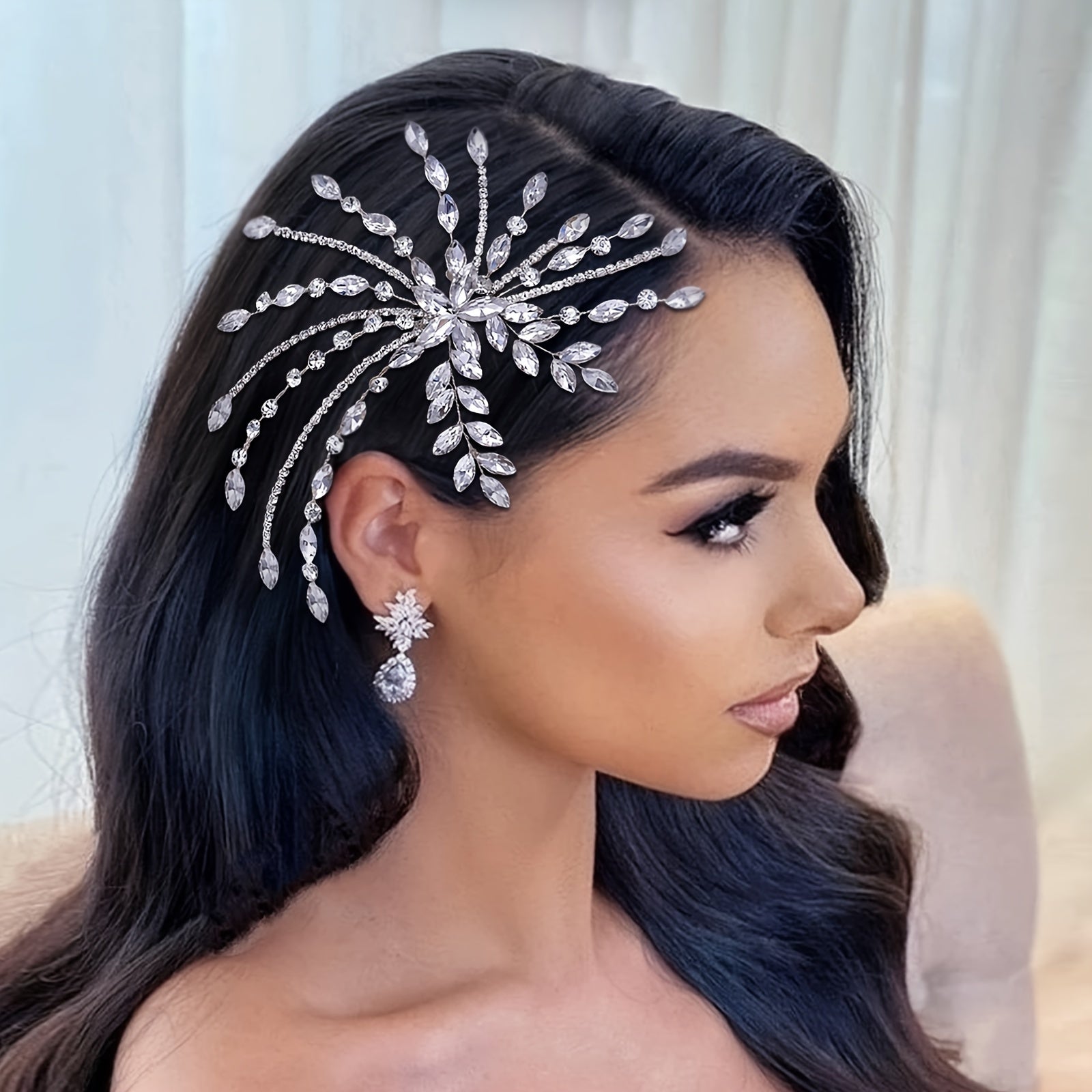 Silver Hair Comb with Crystals for Wedding Bridal Hair Accessory