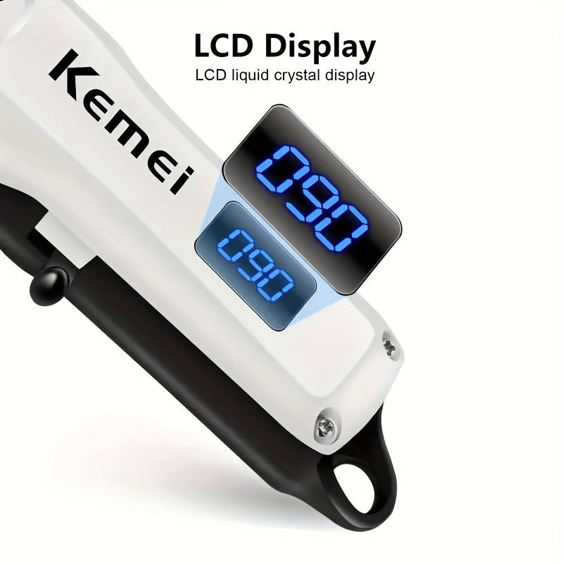 Клипер для волос Kemei с USB-зарядкой, профессиональный триммер с цифровым дисплеем. Идеальный подарок на праздник KM-232.