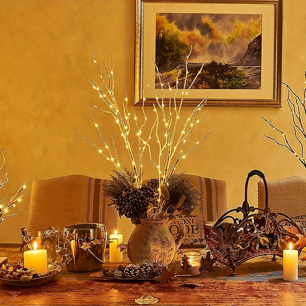 79.86cm 50LED White Birch Branch String Lights for Christmas Weddings Parties Indoor Outdoor