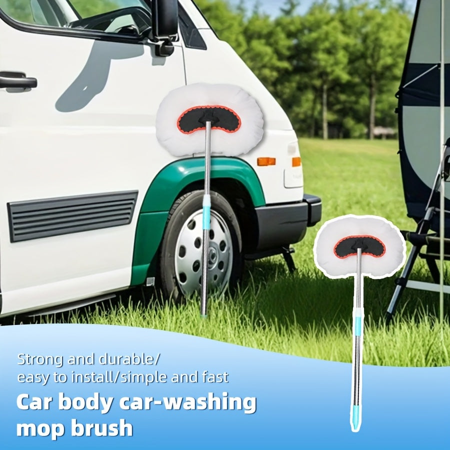 Car Wash Mop Brush Telescopic Long Handle Soft Bristle RV and Car Cleaner