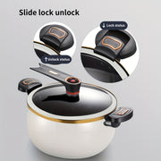 Ceramic Stockpot 7.99L with Twist-Lock Handles Stovetop Compatible for Soups and Stews