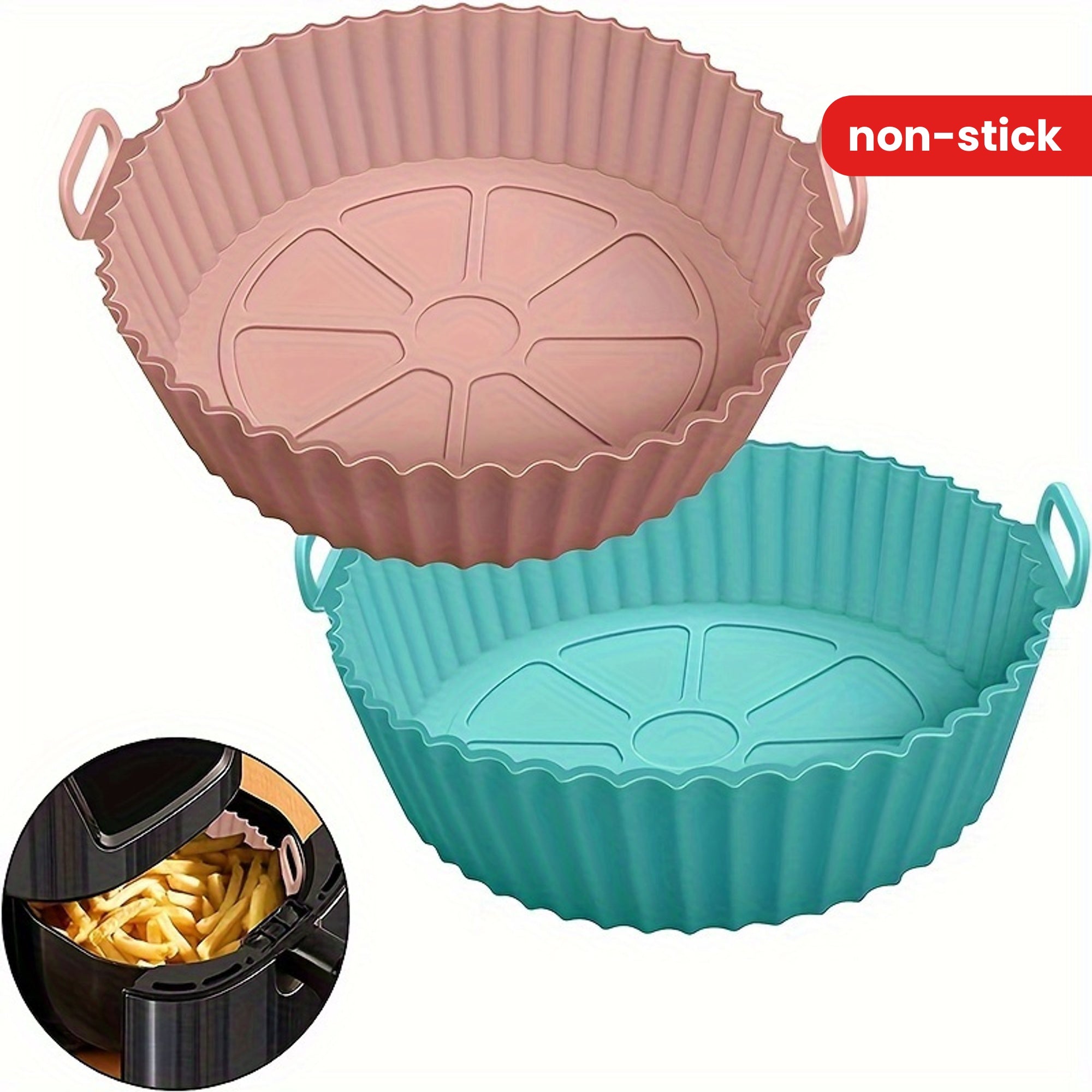 Silicone Air Fryer Pot Reusable Non-Stick Replacement Basket Accessory