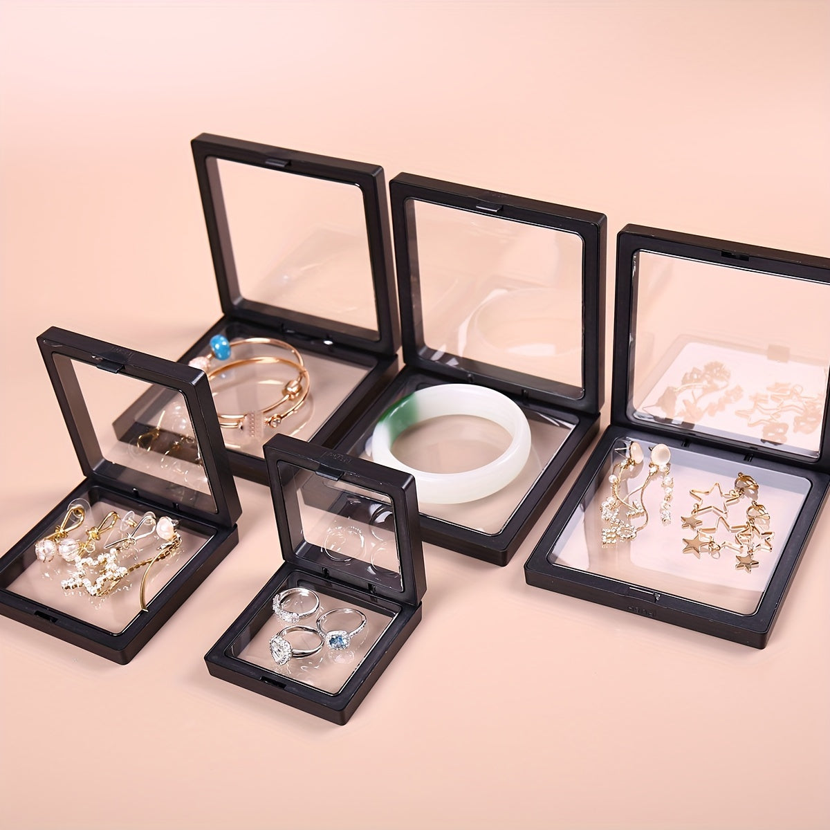 Jewelry Storage Box Set of 10 Dustproof Oxidation-Resistant with PE Film Packaging