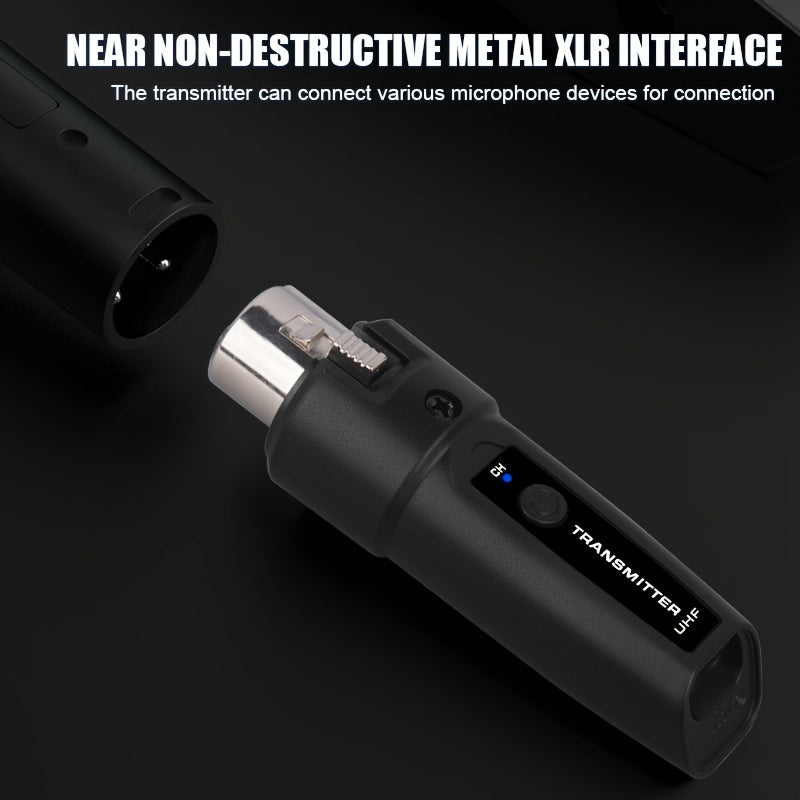 Wireless Microphone System 2.4GHz Transmitter and Receiver for XLR and 6.35mm Microphones