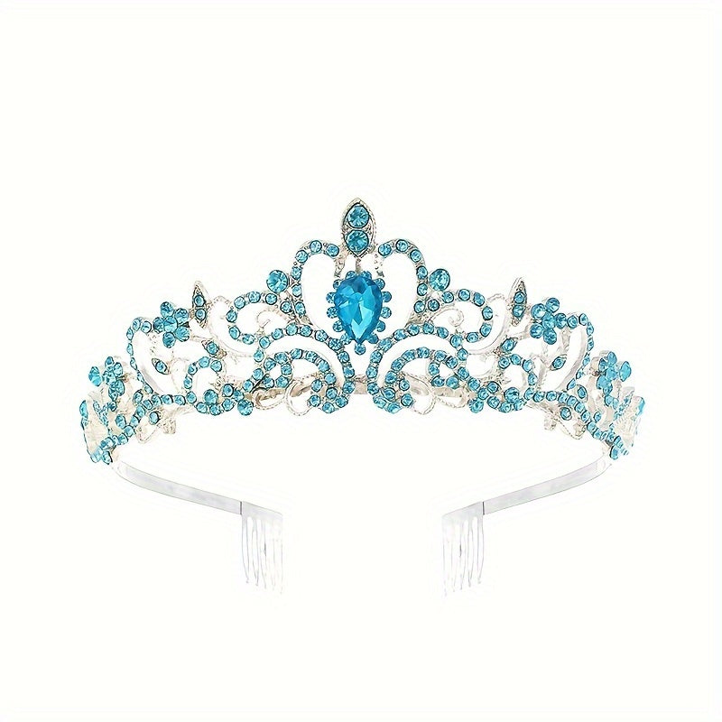 Women's Vintage Bridal Crown with Rhinestones Sparkling Hair Accessory