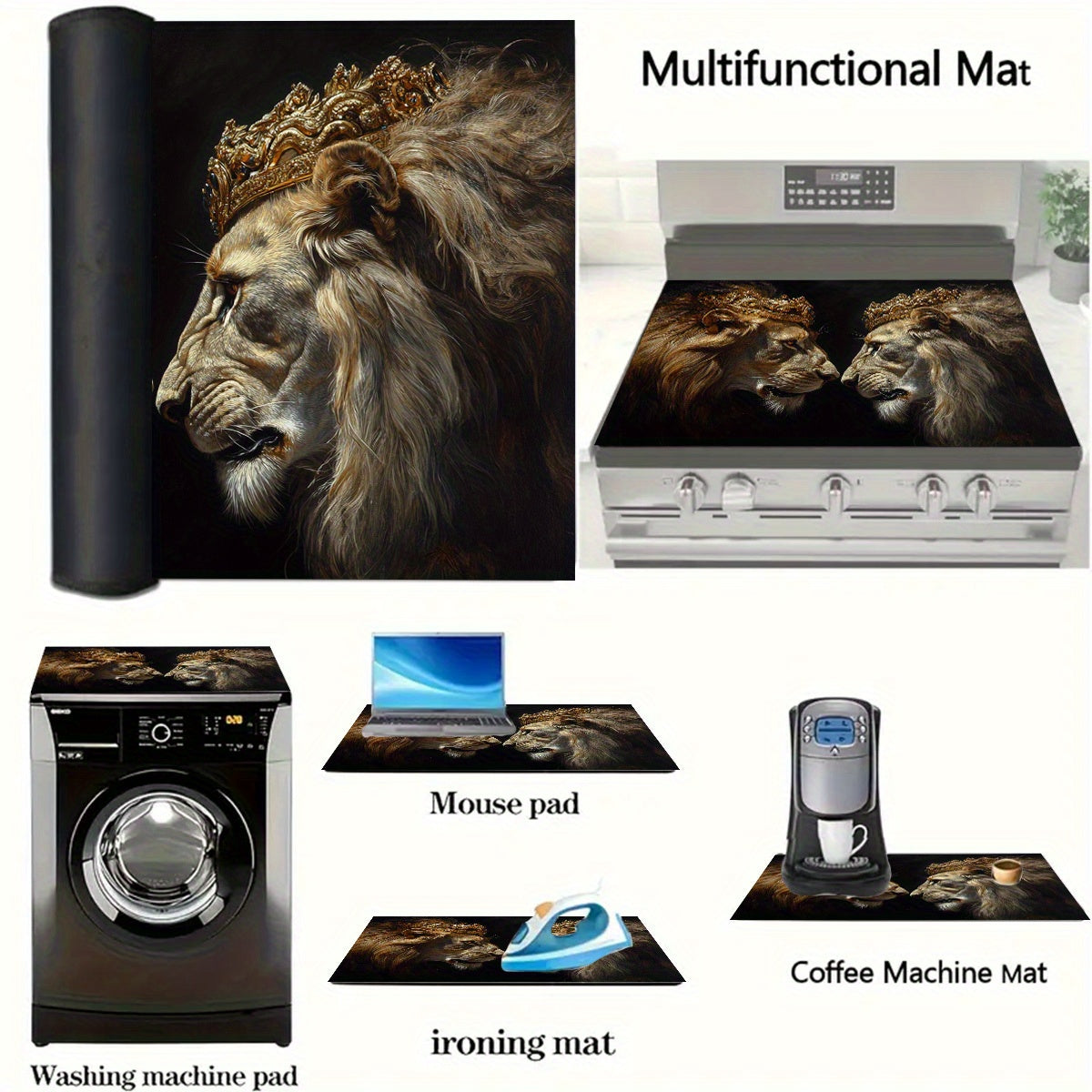 Stovetop Protector Mat Heat-Resistant Scratch-Proof Non-Slip Kitchen Counter Guard for Gas Burners