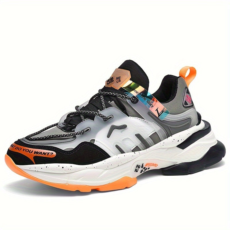 Men's Fabric Chunky Sneakers for Running Basketball and Workouts Breathable Shock Absorbing