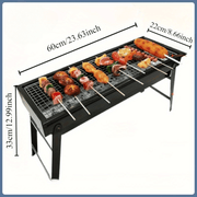 Sayohat va tashqarida ovqat pishirish uchun portativ zanglamaydigan po'latdan yasalgan BBQ gril