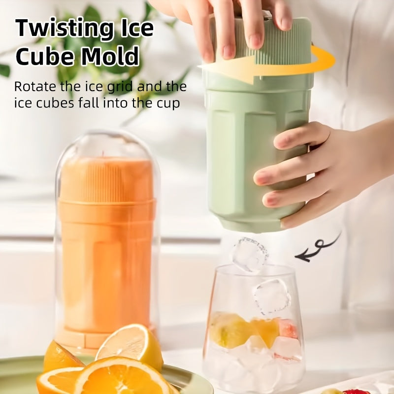 Rotating Ice Maker with Molds and Trays for Refrigerator Reusable Ice Cubes
