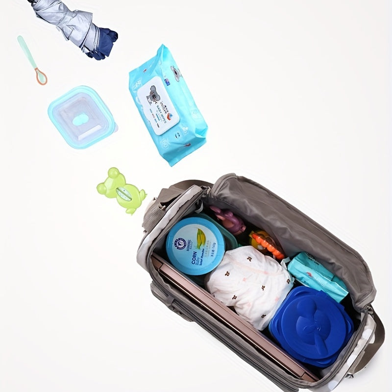 Large Capacity Diaper Bag for Parents with Polka Dot Print and Single Shoulder Design