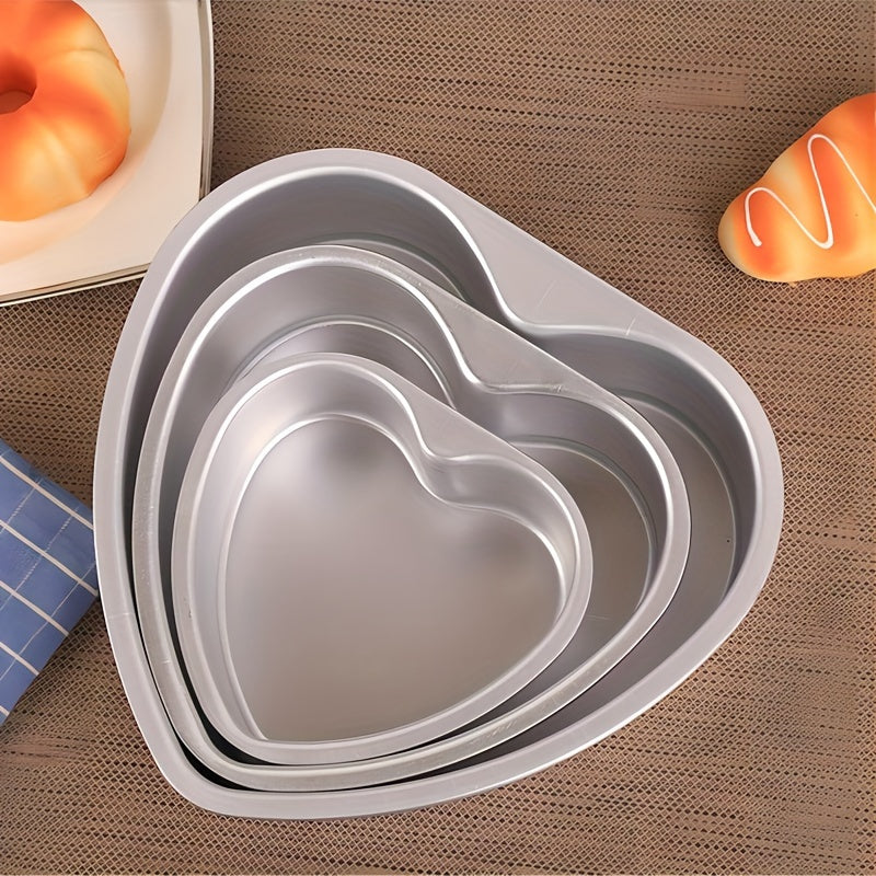 Heart-Shaped Non-Stick Aluminum Cake Mold Removable Bottom 7.62cm-25.4cm