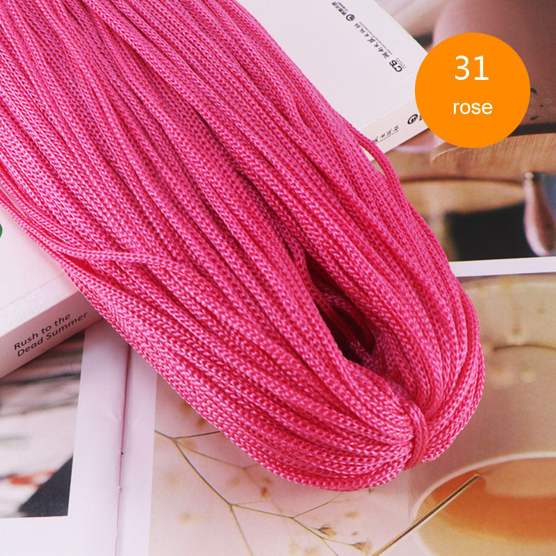 Crocheting Nylon Cord 3mm Hollow Yarn Thread for DIY Bracelets Hats Bags Shoes 200g
