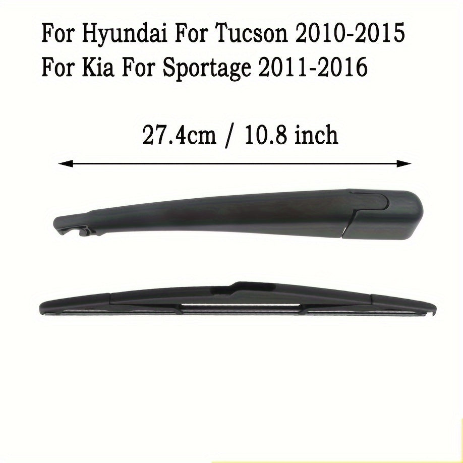 Universal Rear Wiper Arm Blade Replacement for SUV Tint Black 2010-2016