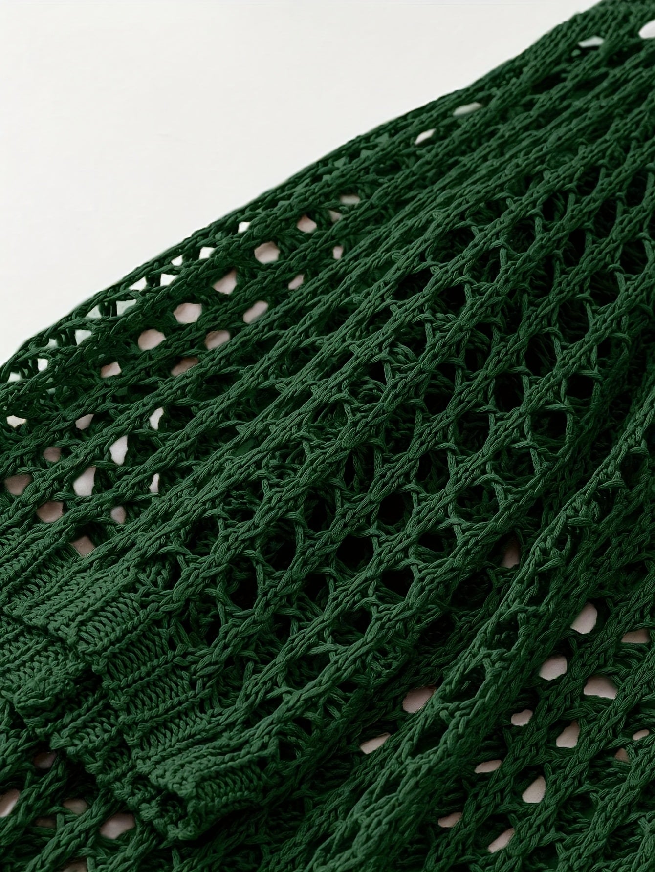 Women Plus Size V-Neck Cardigan Acrylic Hollow Knit Solid Spring Summer