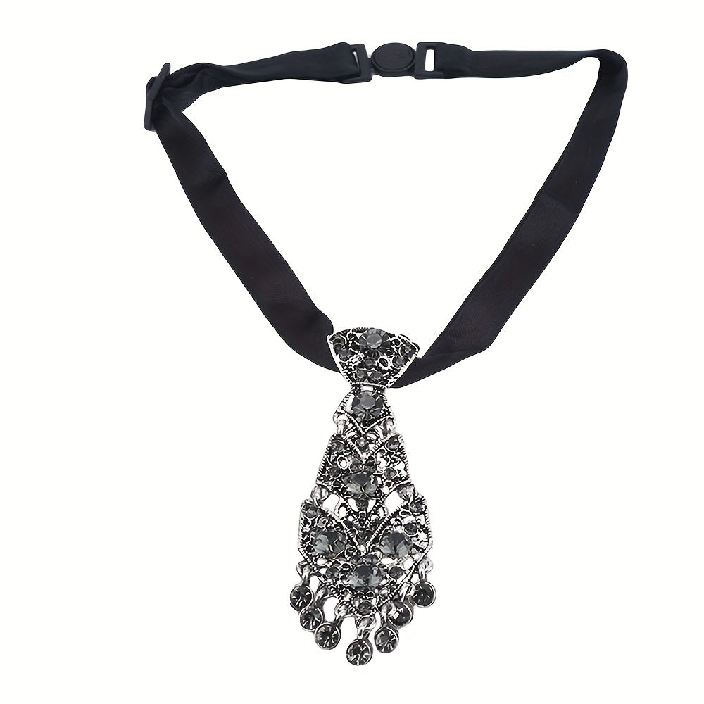 Unisex Rhinestone Embellished Tie for Formal Events Wedding Accessories