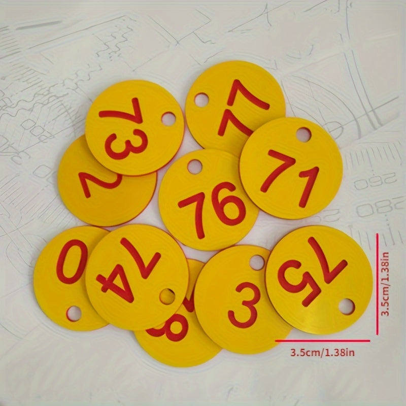 100 Round Numbered Sign Labels with Hole for DIY Decorations and Storage