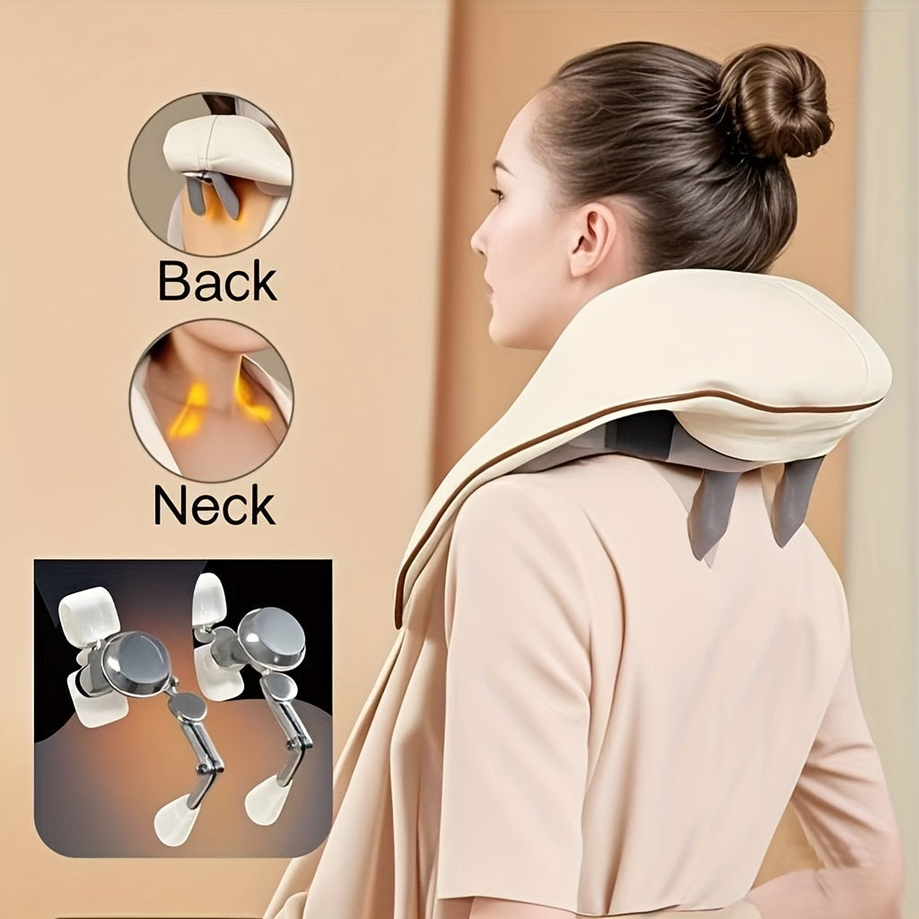 Heated Shoulder Neck Massager USB Rechargeable with Heating for Home Office Travel