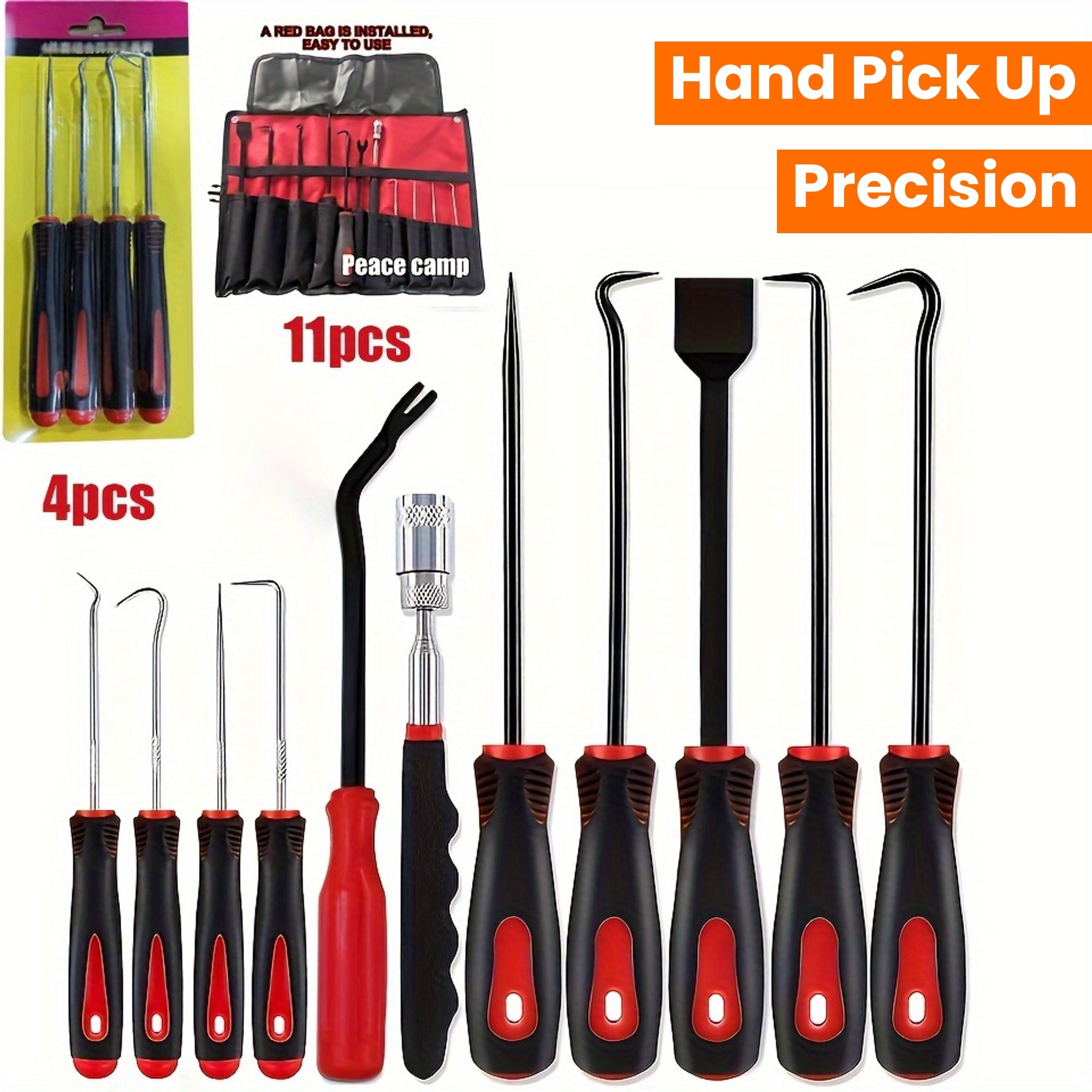 Juego de 4 piezas / 11 piezas de herramientas de precisión para pinzas y ganchos, eliminación de juntas en electrónica automotriz