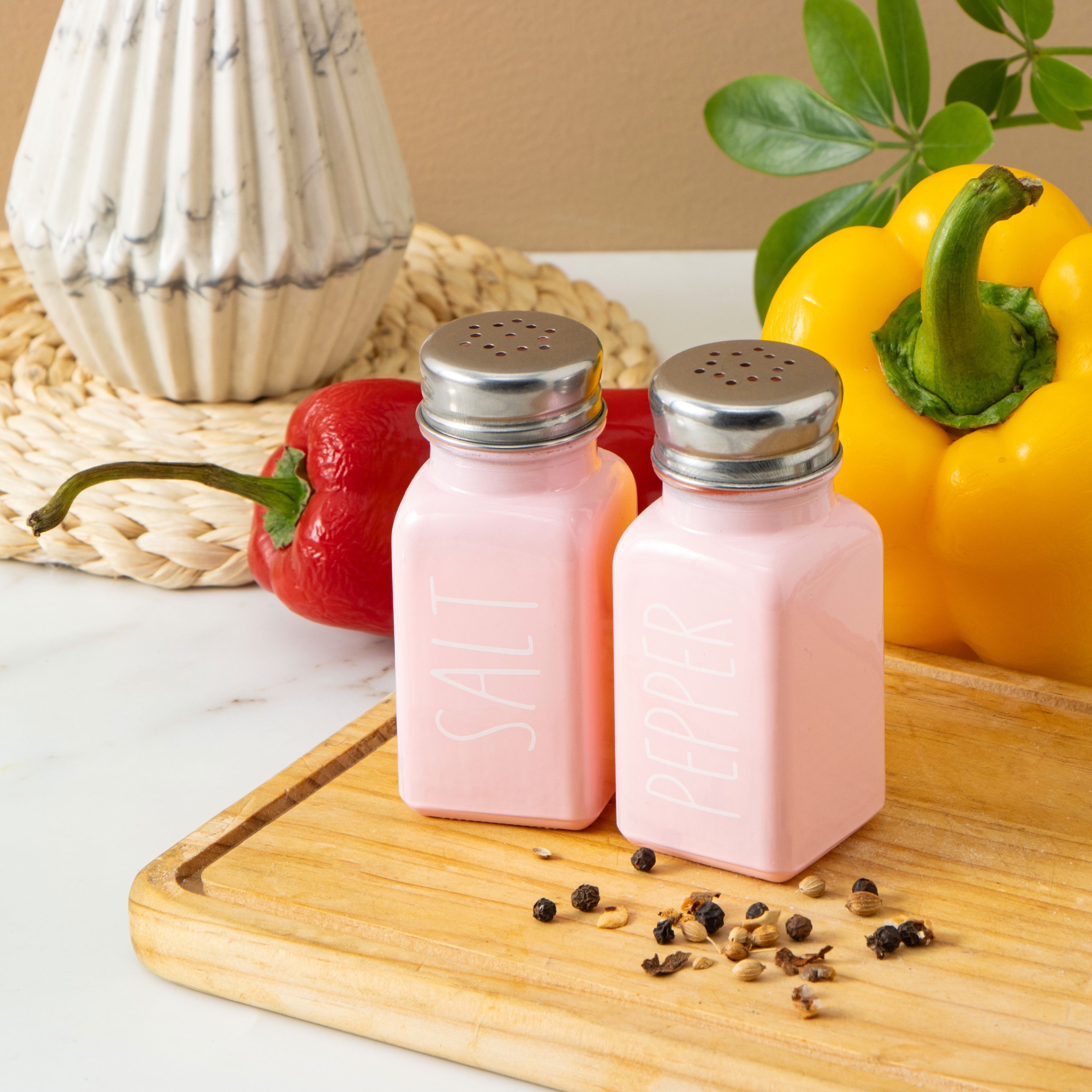Ceramic Salt and Pepper Shakers Set for Kitchen and Outdoor Use