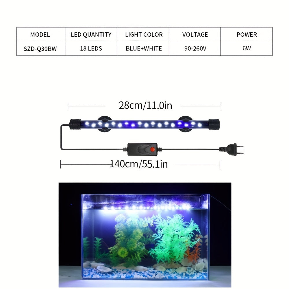 LED Aquarium Light High Brightness Blue White Effect for Ornamental Fish Tanks