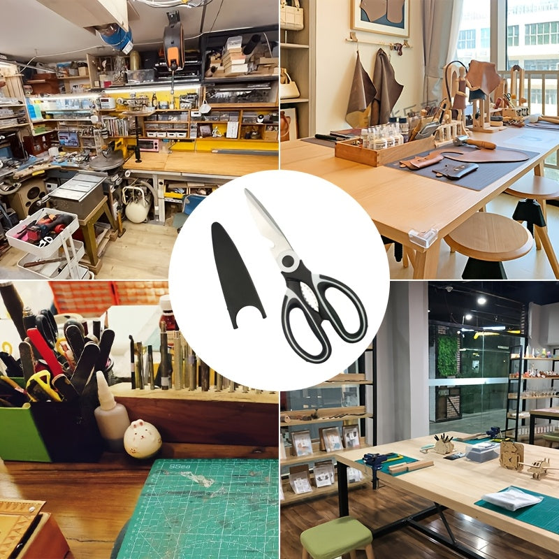 Multipurpose Stainless Steel Kitchen Scissors Heavy-Duty Sharp Blades Non-Slip Handles