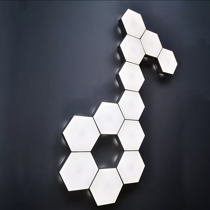 Hexagonal LED Wall Light with Touch Control and Night Light Energy Efficient Modern Decor