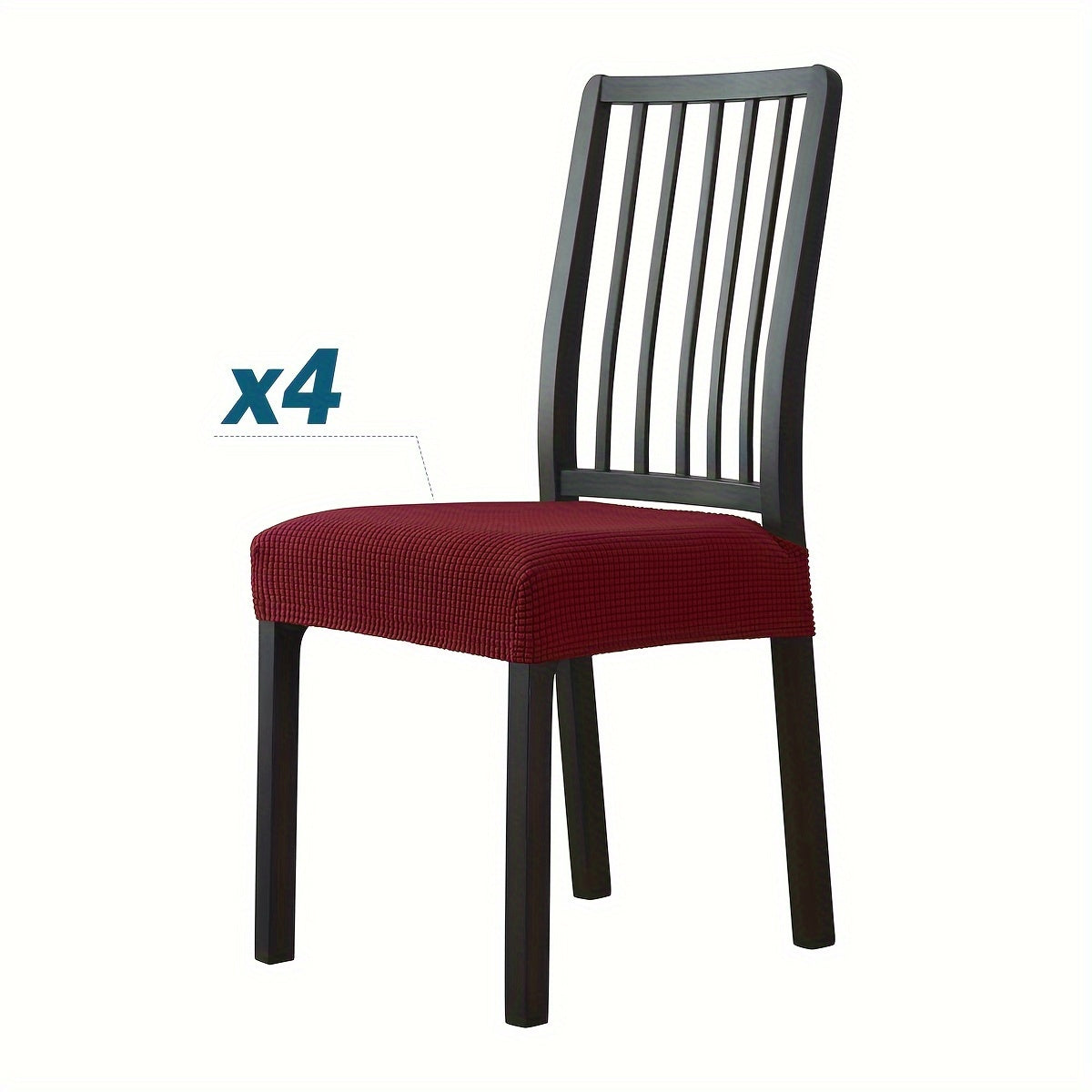 4-6 Piece Velvet Chair Covers with Elastic Headrest for Dining Chairs in Home and Hotel