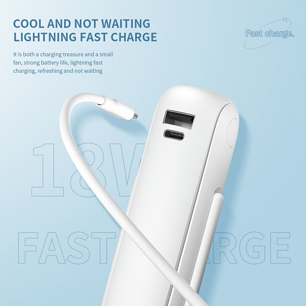 Розовый мини-портативный вентилятор с аккумулятором Power Bank USB, перезаряжаемый для кемпинга, путешествий, пляжа