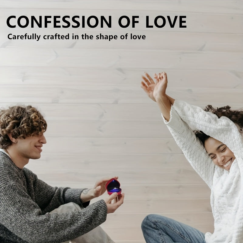 Joyero en forma de corazón con soporte para anillos para el Día de San Valentín en varios colores