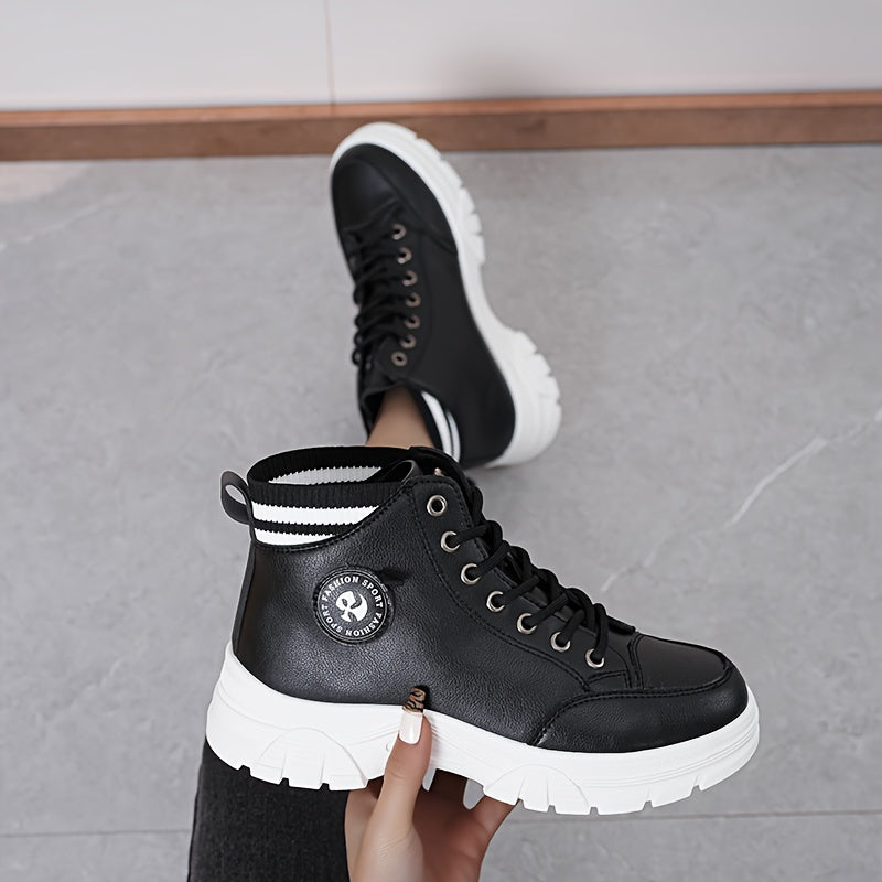 Zapatos casuales de caña alta a la moda para mujer, antideslizantes, botas de tendencia