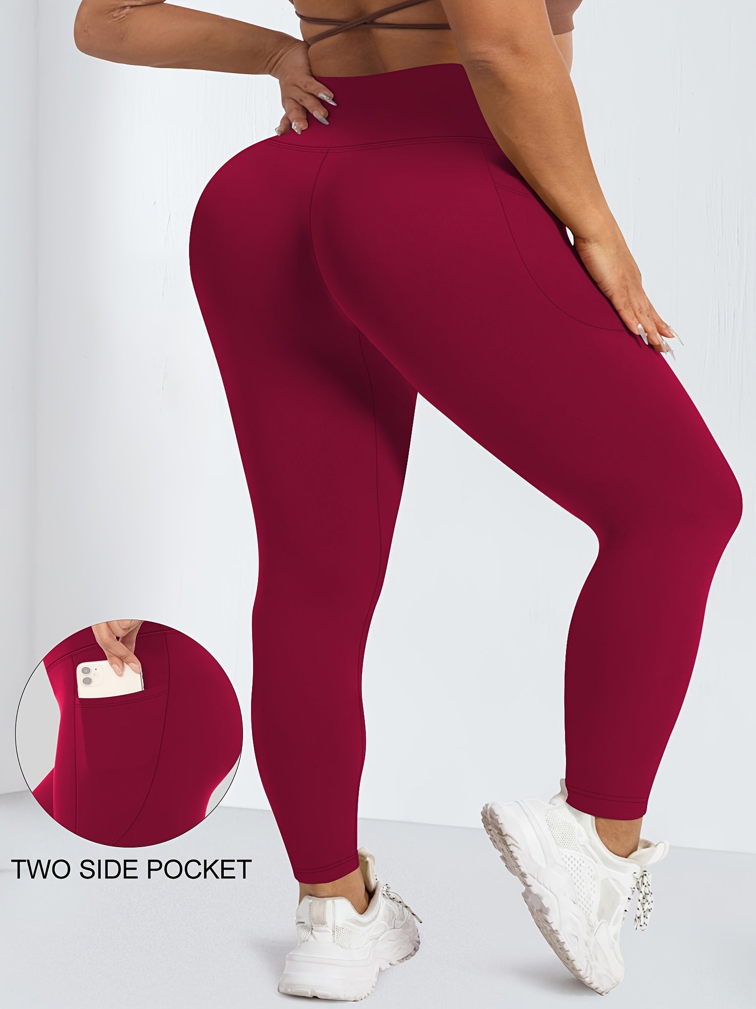 Women High Waist Yoga Pants Stretch Tight Leggings with Pockets and Abdominal Support