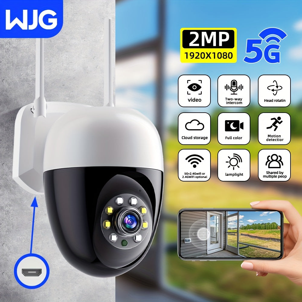 2MP HD Security Camera with Dual Band WiFi, Night Vision, Auto-Tracking and Alerts