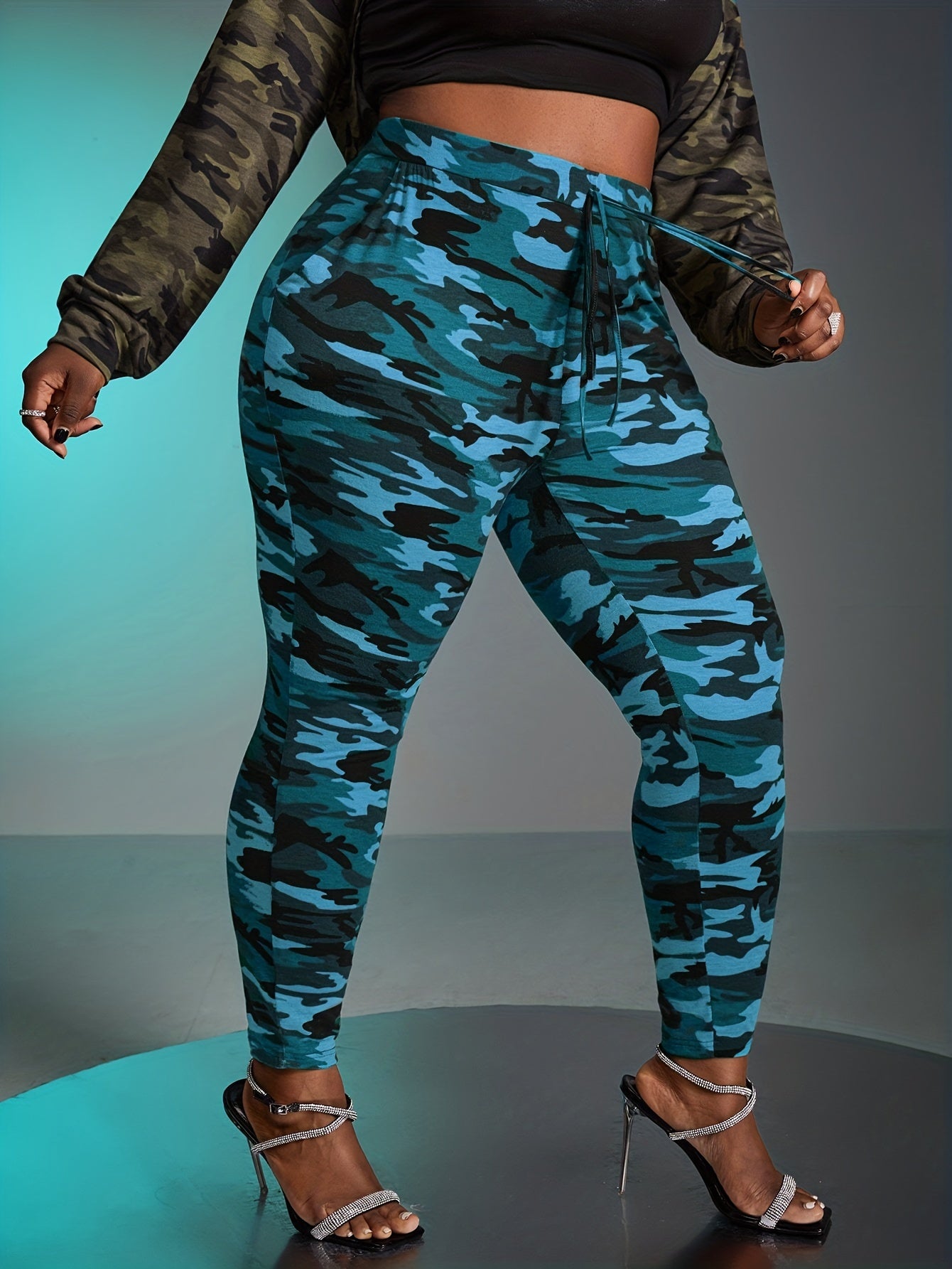 Women's Camouflage Yoga Pants High-Waist Butt Lifting Running Leggings