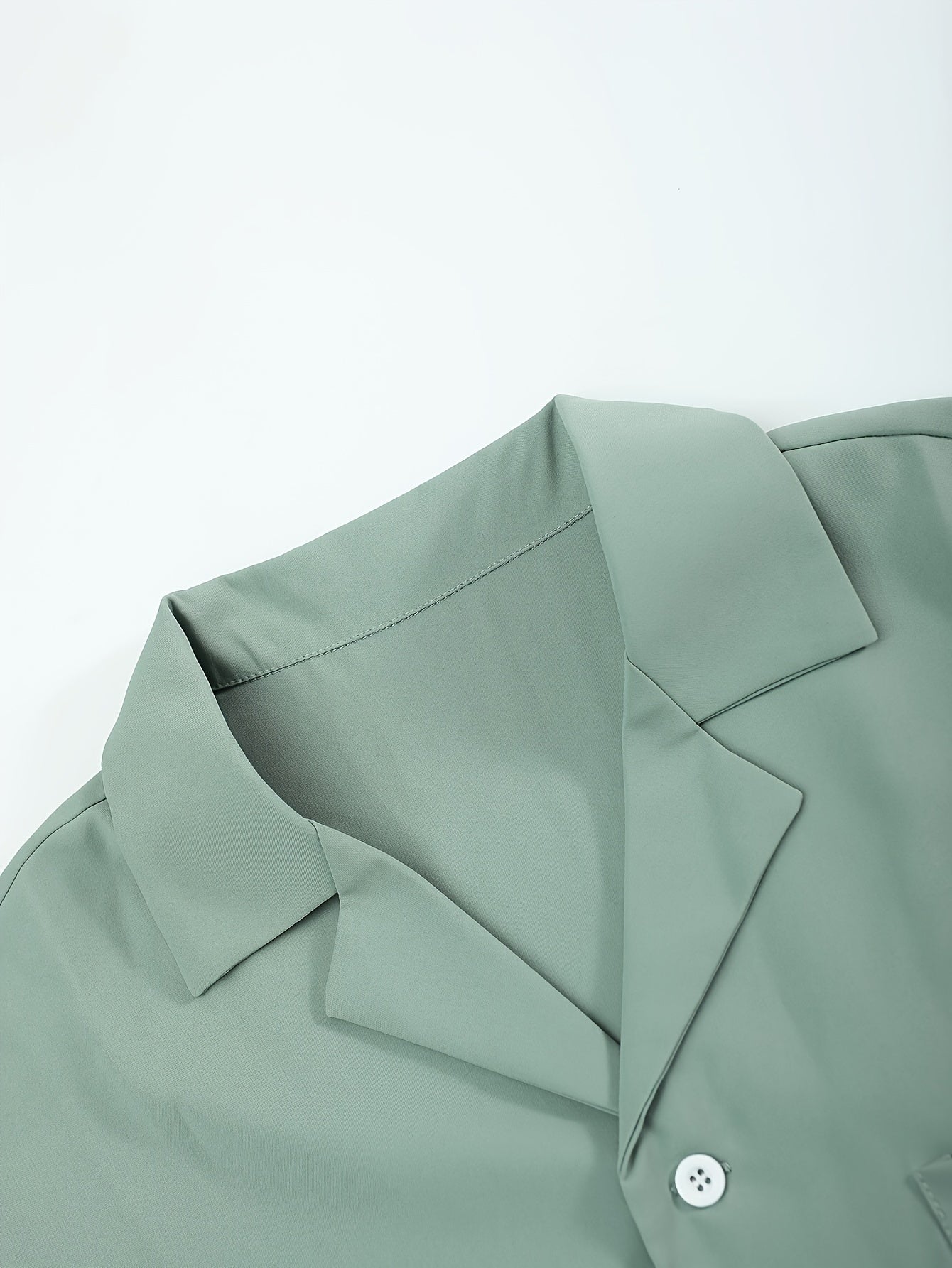 Men's Casual Suit-Inspired Set Short Sleeve Shirt and Loose Pants Polyester