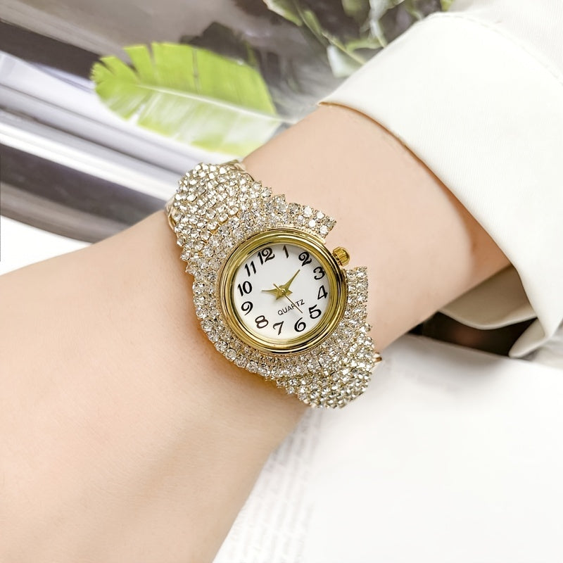 Women’s Bohemian Luxe Watch with Rhinestones and Elegant Design
