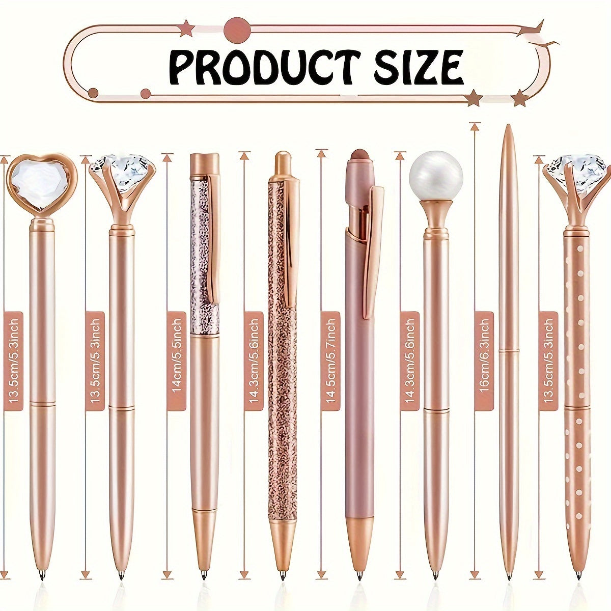 Набор металлических кристаллов и бриллиантовых шариковых ручек 3-8 штук для женщин, ведение дневника, офис