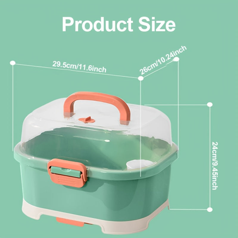 Baby Bottle Organizer with Drying Rack and Powder Container for Mess-Free Feeding