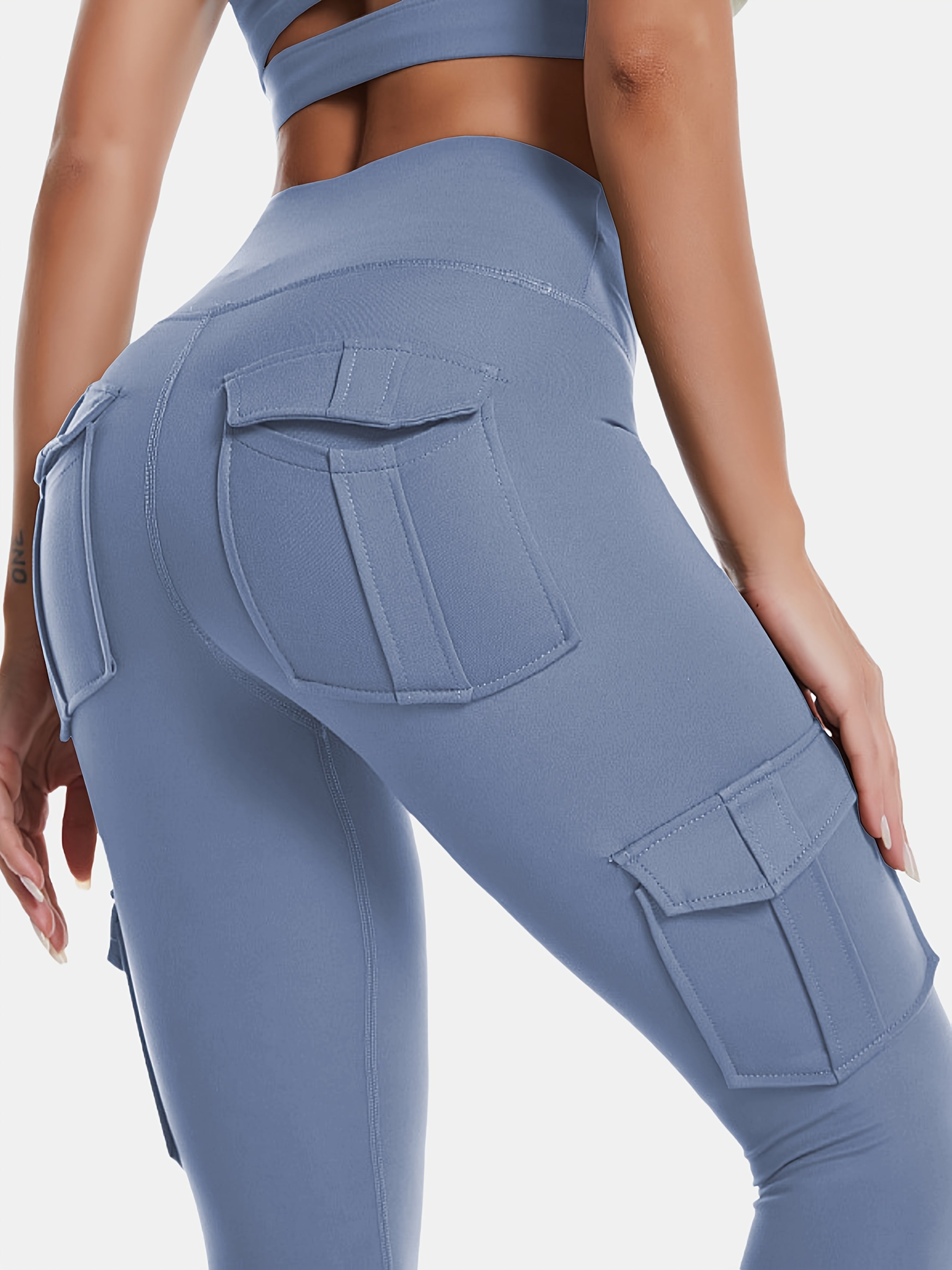 Plus Size Women's High Waist Yoga Pants 2 Pack with Pockets Breathable Comfortable