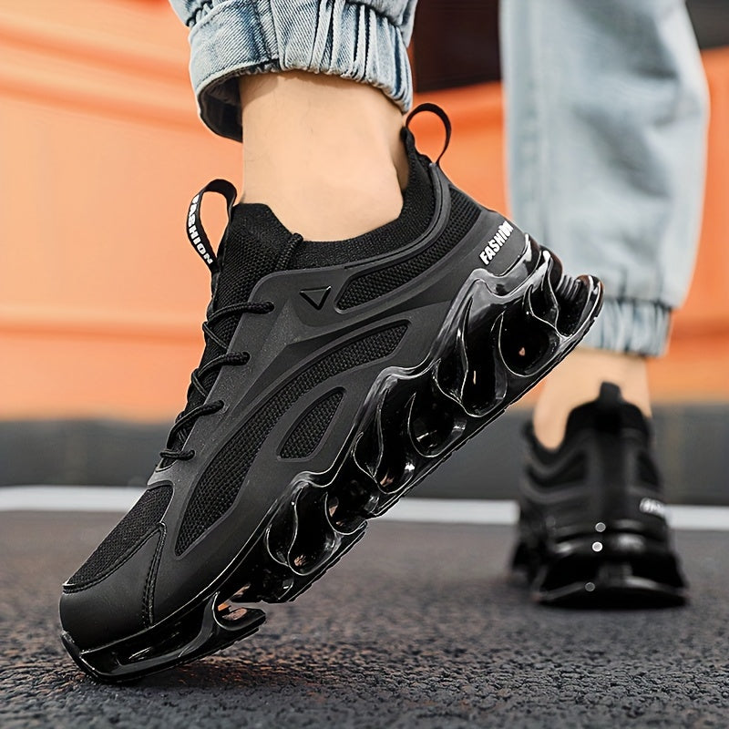 Men's Running Shoes Breathable Mesh Athletic Sneakers Lace-Up TPU Sole Casual