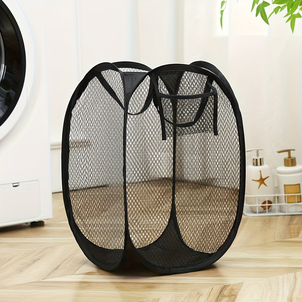 Mesh Laundry Basket with Handle Collapsible Lightweight for Home College or Travel