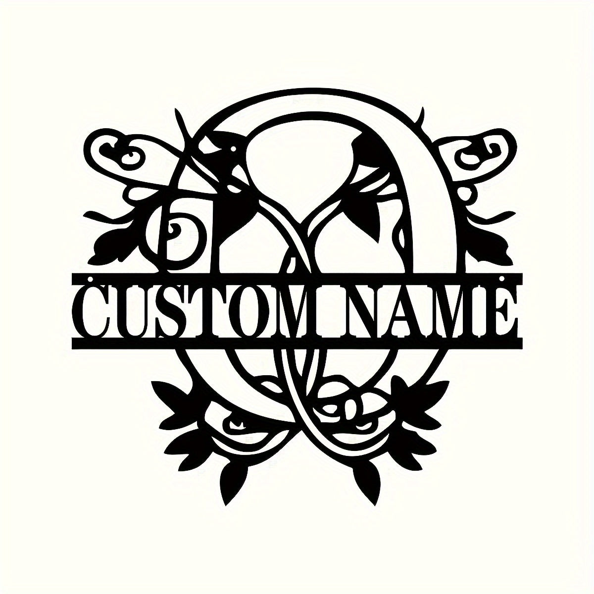 Shaxsiylashtirilgan Metall Devor San'ati - Bo'lingan Lala Monogram Dizayni - Moslashtiriladigan Temir Oila Ismi Belgisi, Uyga Ko'chish, Rojdestvo, Thanksgiving, Bitiruv va 4-Iyul Sovg'alari uchun Mukammal