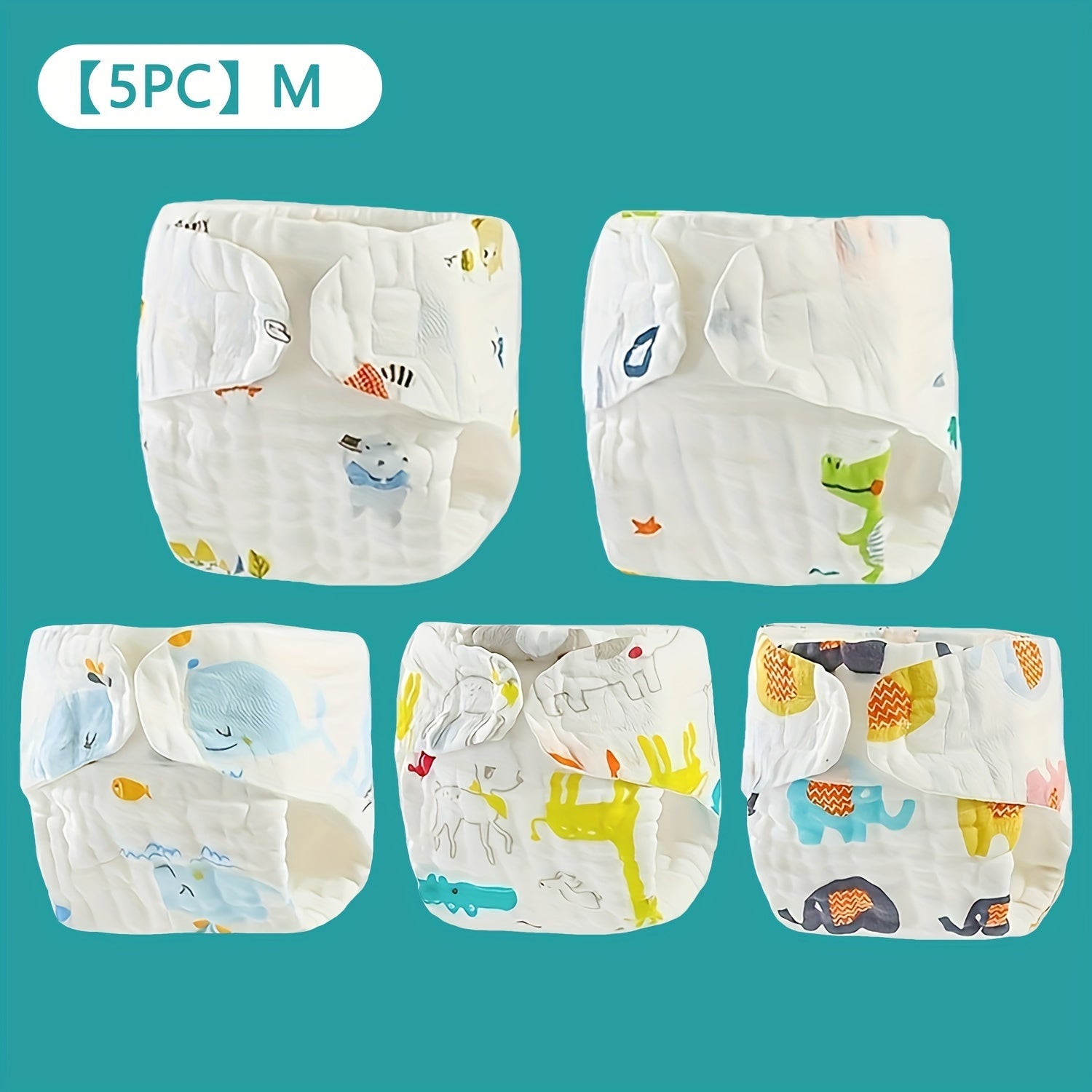 Набор из 5 дышащих и уютных тренировочных подгузников - многоразовое, принтованное хлопковое нижнее белье для детей в возрасте от 0 до 6 лет - идеальный подарок на Рождество, Хэллоуин и Новый год
