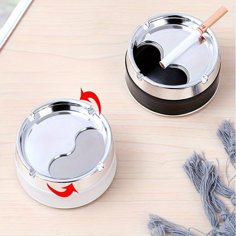 Rotating Electroplated Ashtray Windproof Home Living Room Accessories